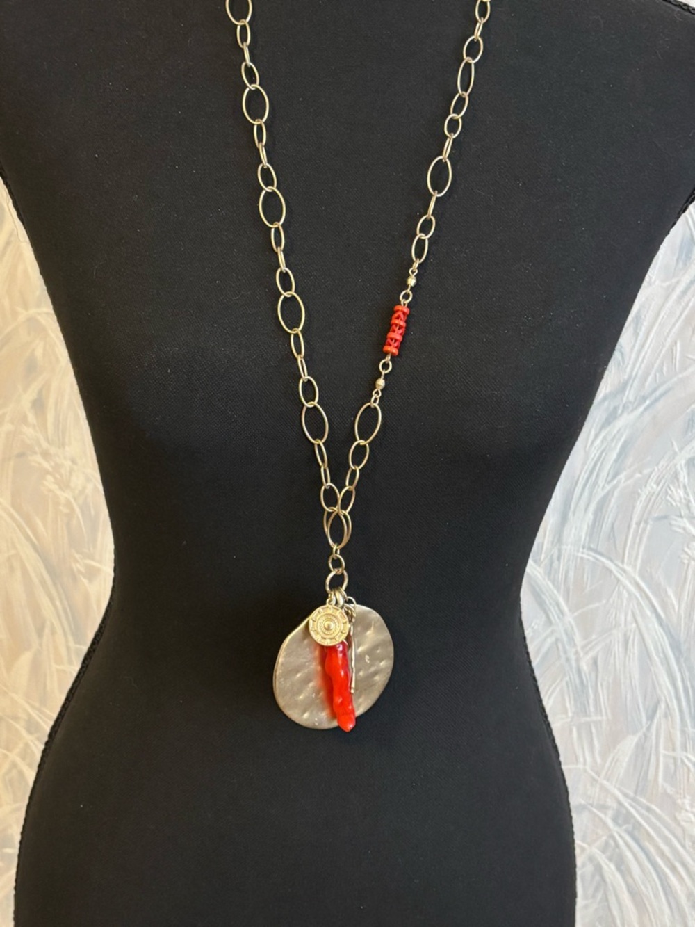 Chico’s Gold-Tone Medallion & Charm Necklace 15” to 32”